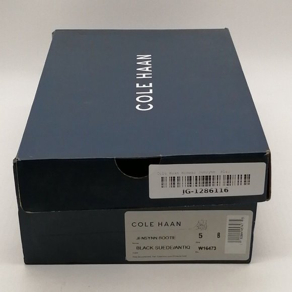 Cole Haan Womens Jensynn Block Heel Ankle Bootie Pull On Style Black Sz 5 NEW - Picture 10 of 10